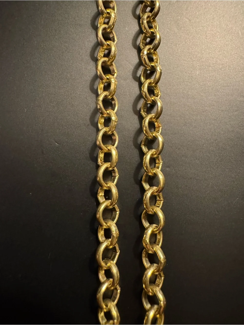 Gold Rolo Link Necklace Adjustable 18”